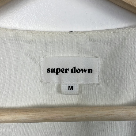 Super down short sleeve black white polka dot ruffle hem lined wrap mini dress - Picture 11 of 11